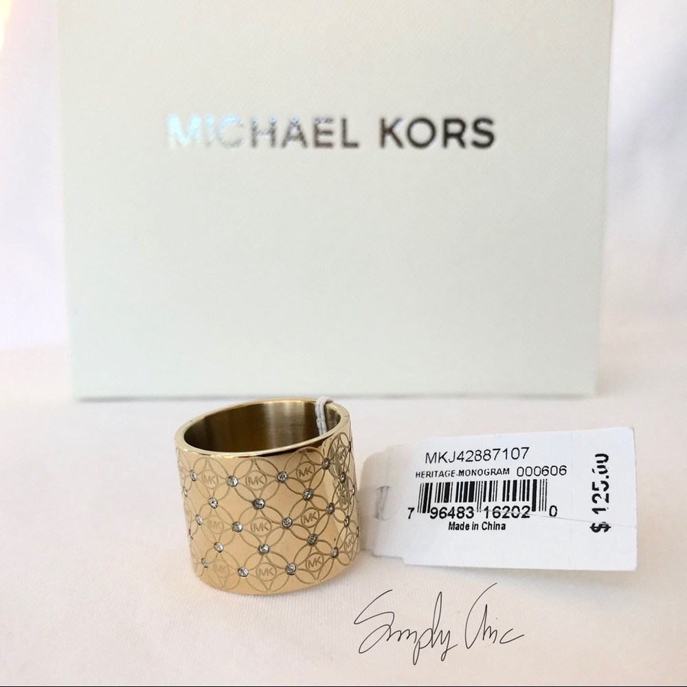 New authentic MK gold tone heritage monogram ring - Picture 4 of 7
